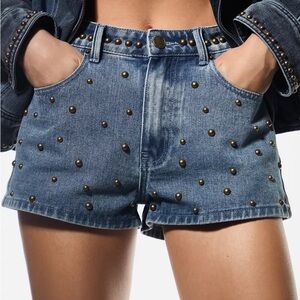 Nasty Gal Studded Denim Shorts